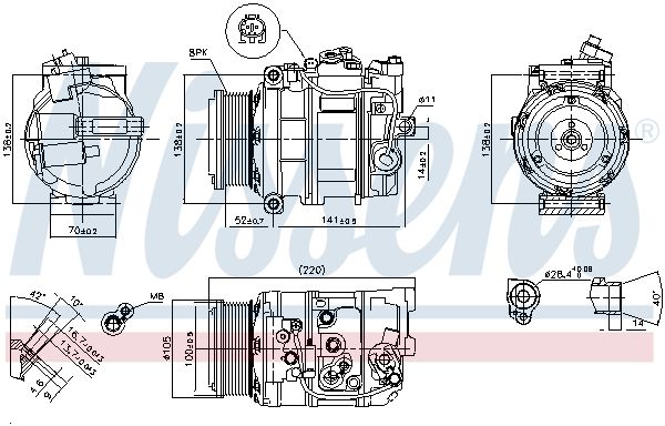 Nissens 89412 Компресор, система кондиціонування повітря