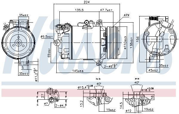 Nissens 89483 Компресор, система кондиціонування повітря