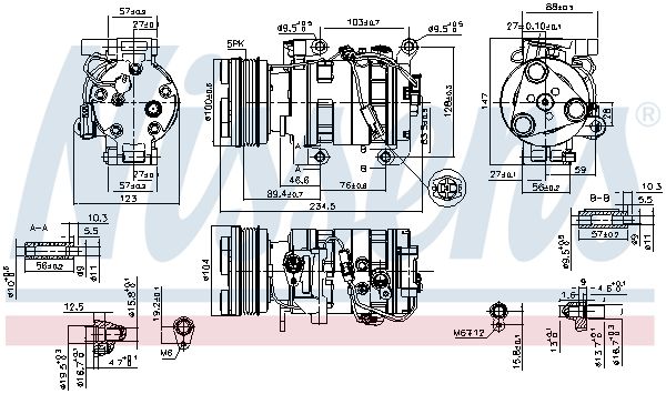 Nissens 89550 Компресор кондиціонера First Fit