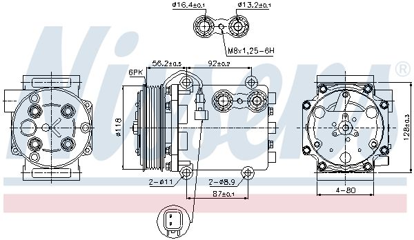 Nissens 89551 Компресор, система кондиціонування повітря