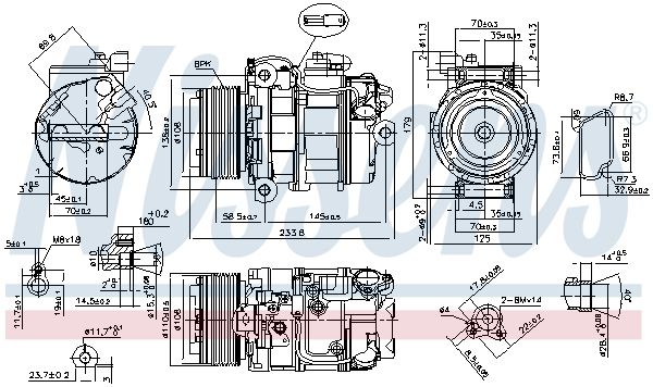 Nissens 89595 Компресор, система кондиціонування повітря