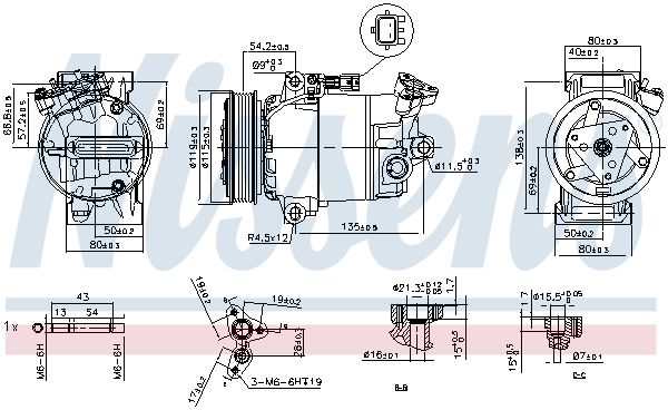 Nissens 89608 Компресор кондиціонера First Fit