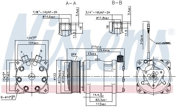 Nissens 89632 Компресор, система кондиціонування повітря