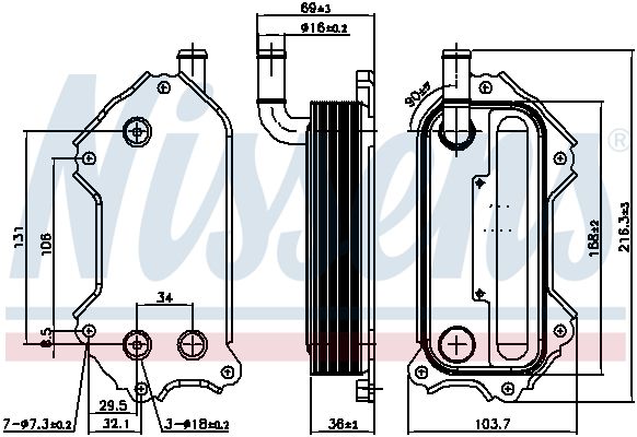 Nissens 91117 Охолоджувач оливи, моторна олива
