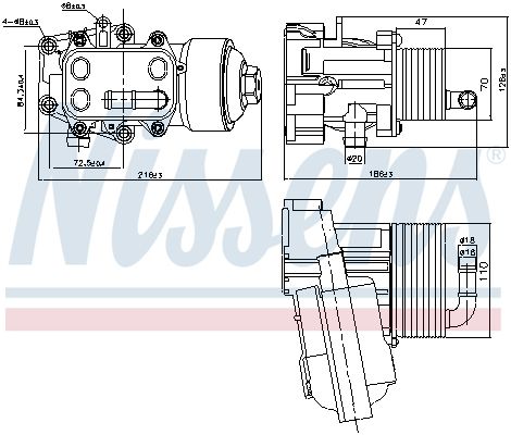 Nissens 91315 Охолоджувач оливи, моторна олива