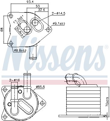 Nissens 91396 Оливний радіатор, автоматична коробка передач