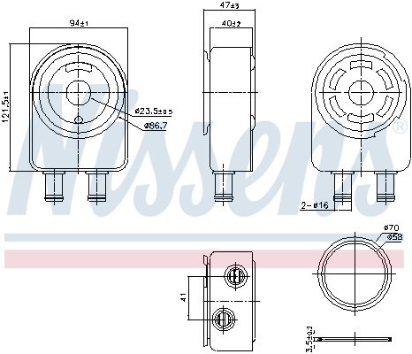 Nissens 91451 Охолоджувач оливи, моторна олива