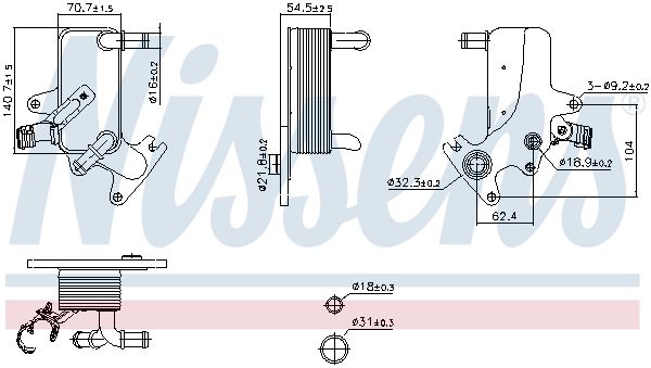 Nissens 91553 Оливний радіатор, автоматична коробка передач