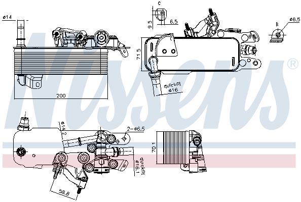 Nissens 91574 Оливний радіатор, автоматична коробка передач