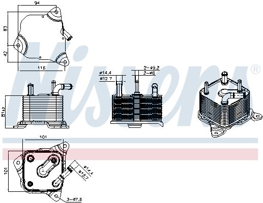 Nissens 91597 Оливний радіатор, автоматична коробка передач