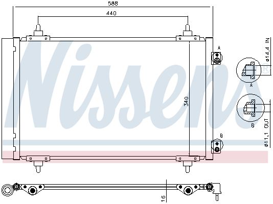 Nissens 940111 Конденсатор, система кондиціонування повітря