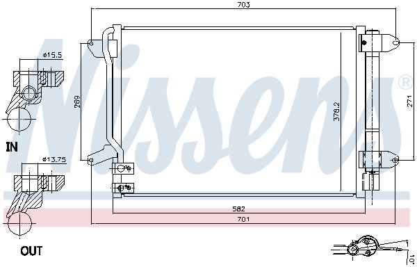 Nissens 940238 Радіатор кондиціонера First Fit