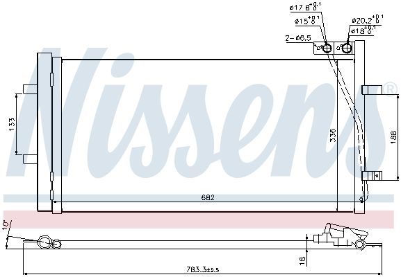 Nissens 940255 Конденсатор, система кондиціонування повітря