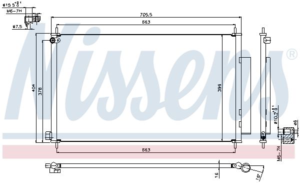 Nissens 940354 Конденсатор, система кондиціонування повітря