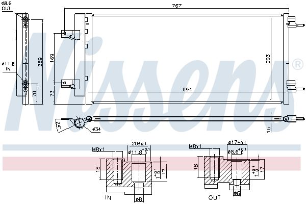 Nissens 940734 Конденсатор, система кондиціонування повітря