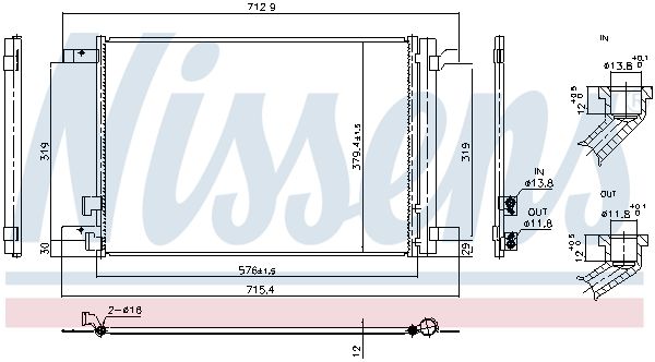 Nissens 940986 Радіатор кондиціонера First Fit