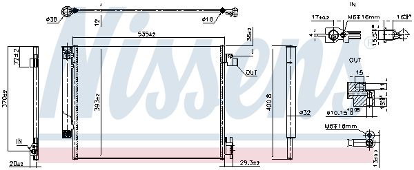 Nissens 941358 Конденсатор, система кондиціонування повітря