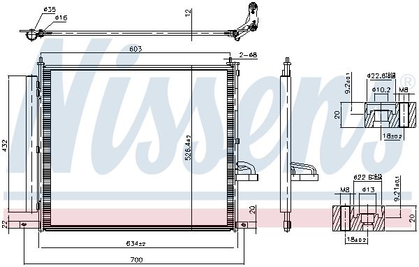 Nissens 941388 Конденсатор, система кондиціонування повітря