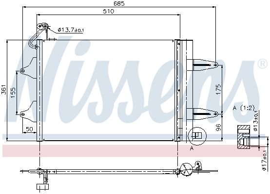 Nissens 94628 Радіатор кондиціонера First Fit