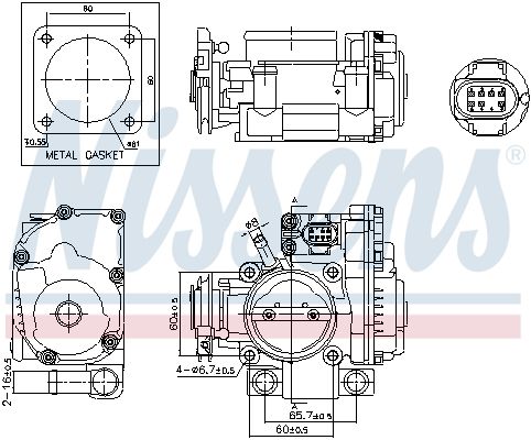 Nissens 955080 Корпус дросельної заслінки First Fit