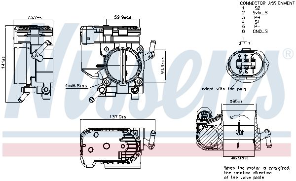 Nissens 955083 Корпус дросельної заслiнки