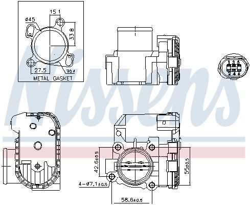Nissens 955191 Корпус дросельної заслiнки First Fit