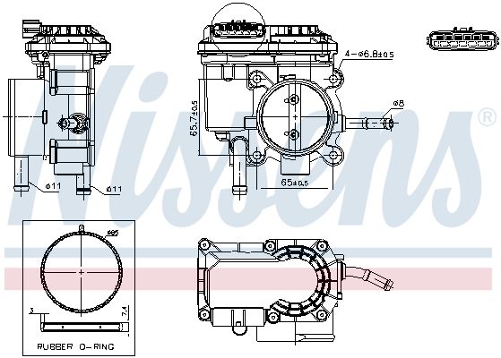 Nissens 955237 Корпус дросельного вузла