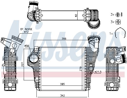 Nissens 961426 Радіатор інтеркулера