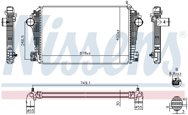Nissens 961601 Радіатор інтеркулера