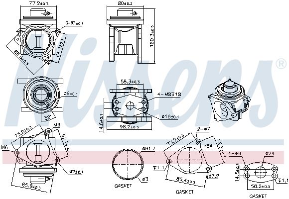 Nissens 98173 Клапан EGR First Fit