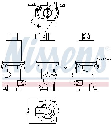 Nissens 98185 Клапан системи рециркуляції ВГ