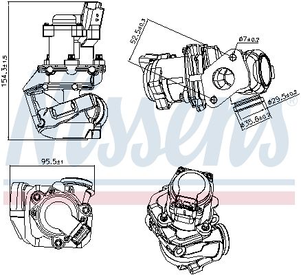 Nissens 98188 Клапан системи рециркуляції ВГ
