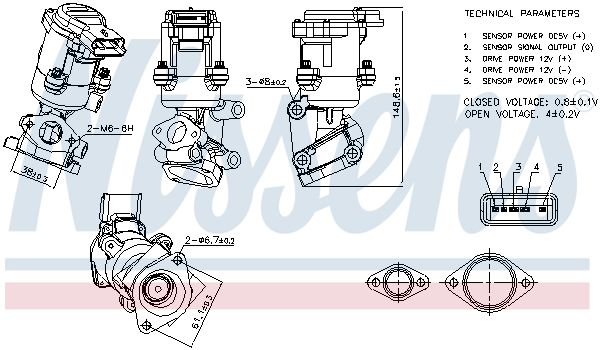 Nissens 98237 Клапан системи рециркуляції ВГ