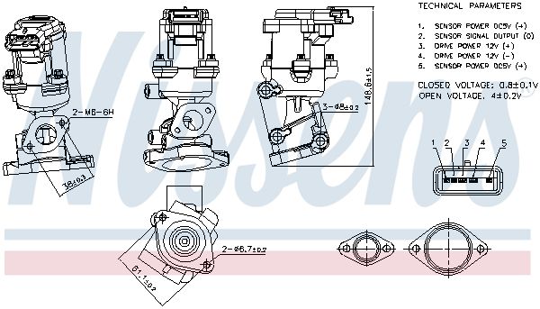 Nissens 98240 Клапан системи рециркуляції ВГ
