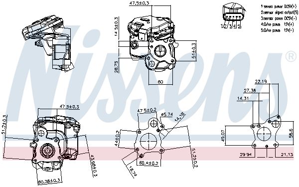 Nissens 98243 Клапан системи рециркуляції ВГ