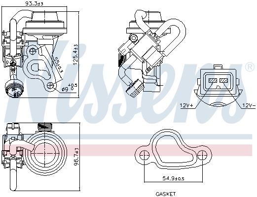 Nissens 98344 Клапан системи рециркуляції ВГ