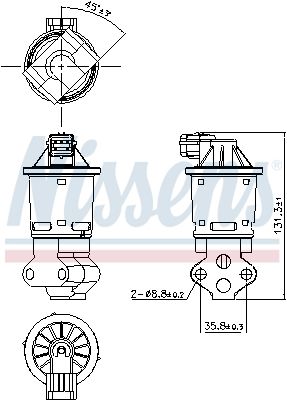 Nissens 98354 Клапан системи рециркуляції ВГ