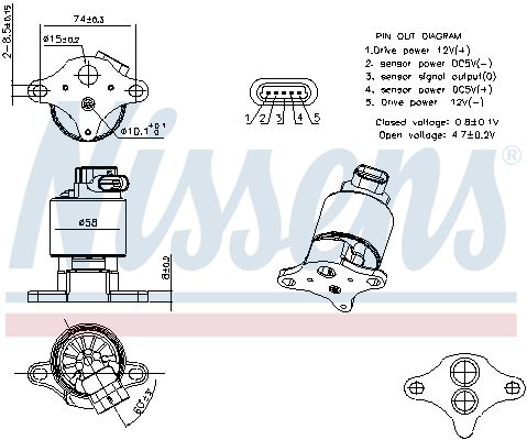 Nissens 98360 Клапан системи рециркуляції ВГ