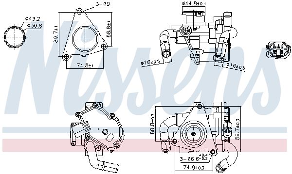 Nissens 98404 Клапан системи рециркуляції ВГ