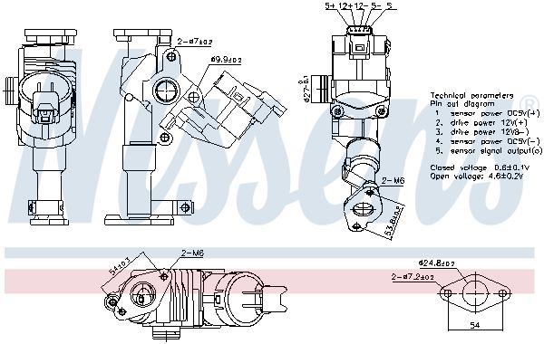 Nissens 98423 Клапан EGR First Fit