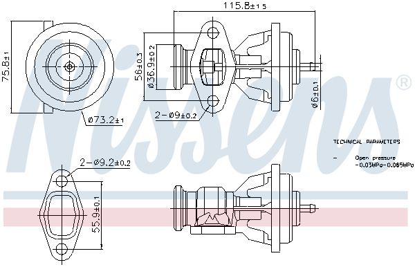 Nissens 98439 Клапан системи рециркуляції ВГ