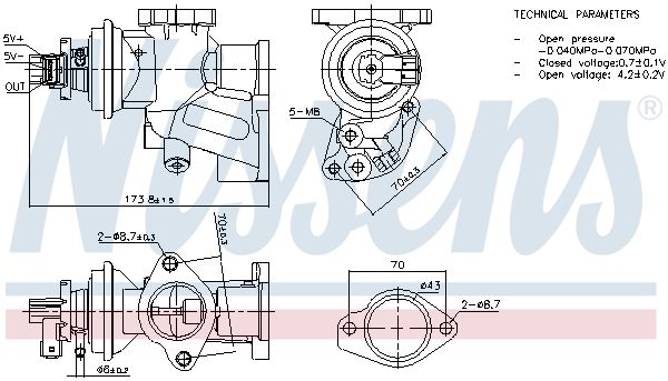 Nissens 98475 Клапан системи рециркуляції ВГ