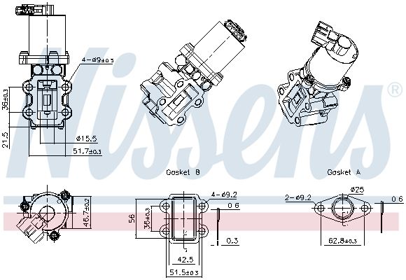 Nissens 98525 Клапан EGR First Fit