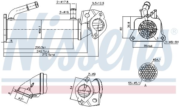 Nissens 989321 Радіатор рециркуляції ВГ