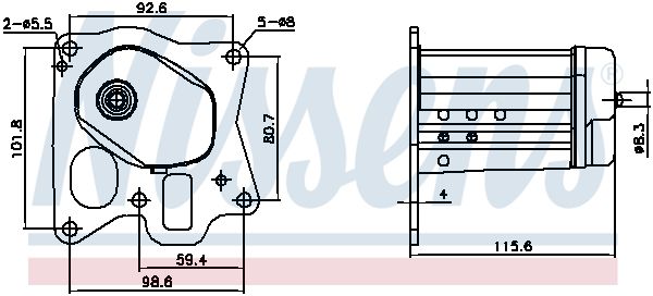 Nissens 989455 Радіатор, система рециркуляції ВГ