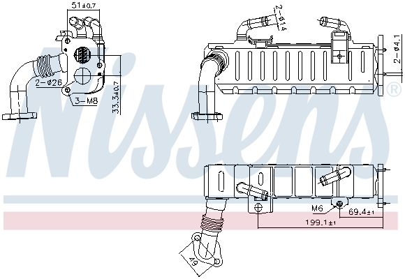 Nissens 989475 Радіатор, система рециркуляції ВГ
