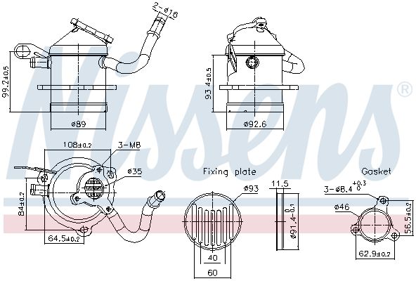 Nissens 989480 Радіатор, система рециркуляції ВГ