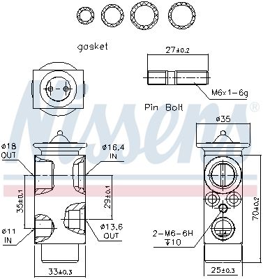 Nissens 999235 Клапан кондиціонера First Fit
