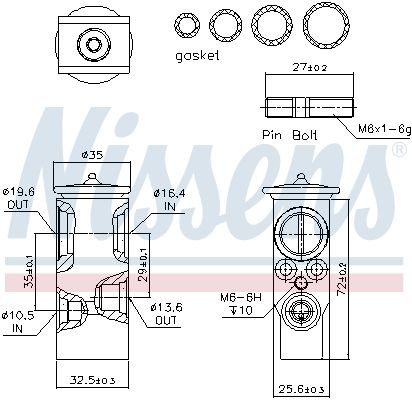 Nissens 999238 Клапан кондиціонера First Fit