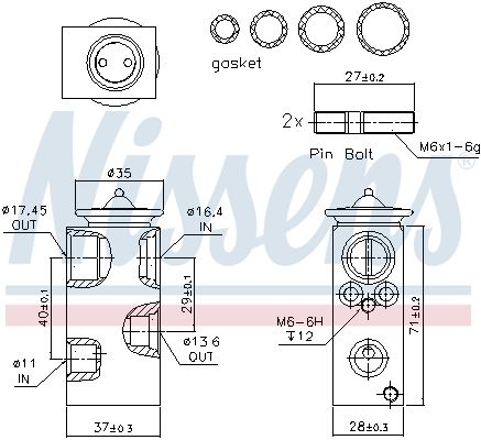 Nissens 999250 Клапан кондиціонера First Fit
